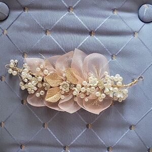 Flower Girl Accessories Tulle Headpieces With Flower/Imitation Pearls New